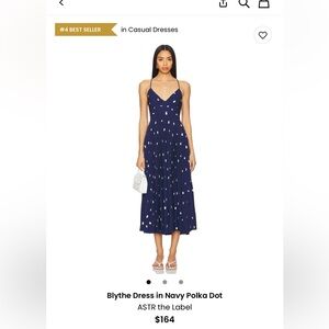 ASTR The label  Navy and White “Blythe” Midi Dress small